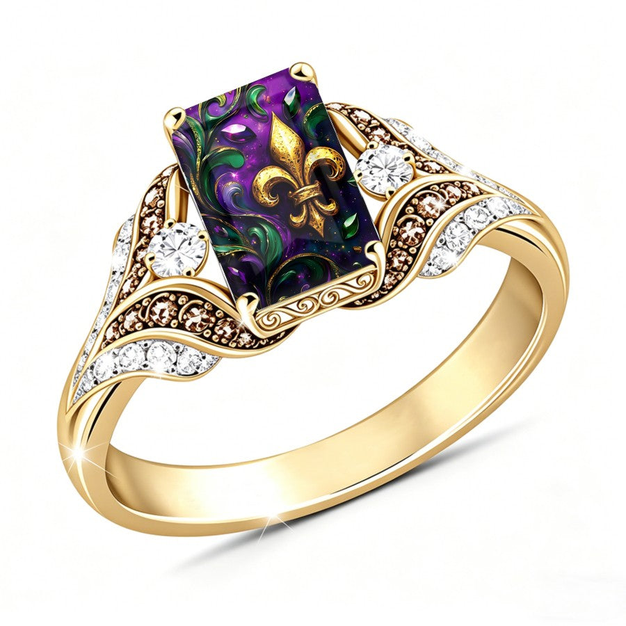 Fleur De Lis Square Ring