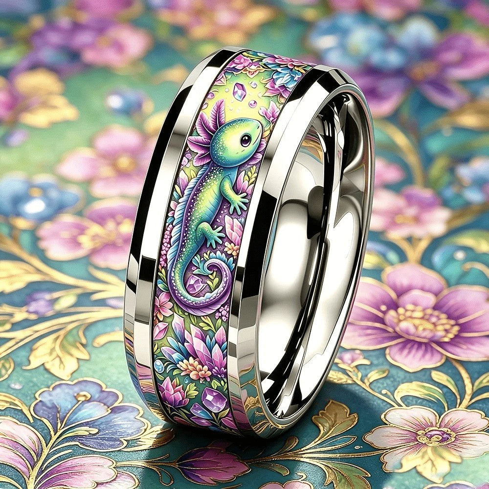 Colorful Salamander Floral Ring
