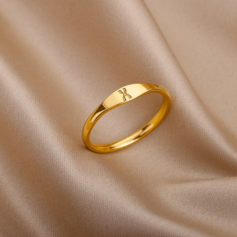 X Symbol Band Ring