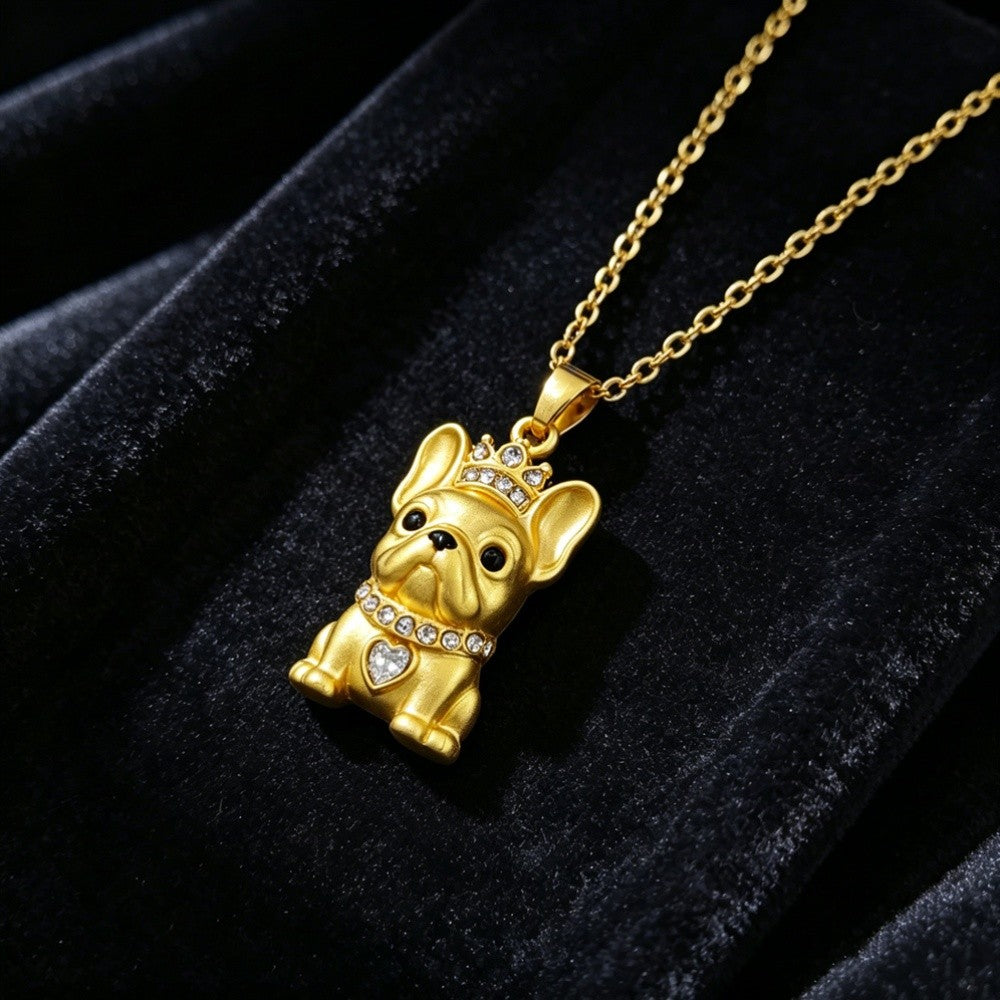 Crown French Bulldog Necklace