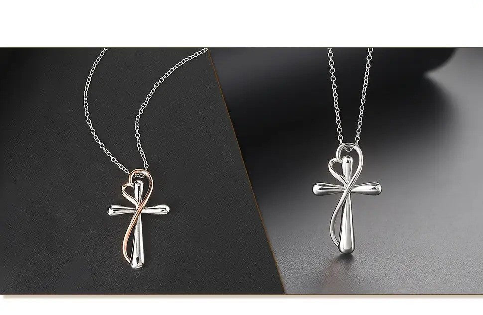 Infinity Heart Cross Necklace