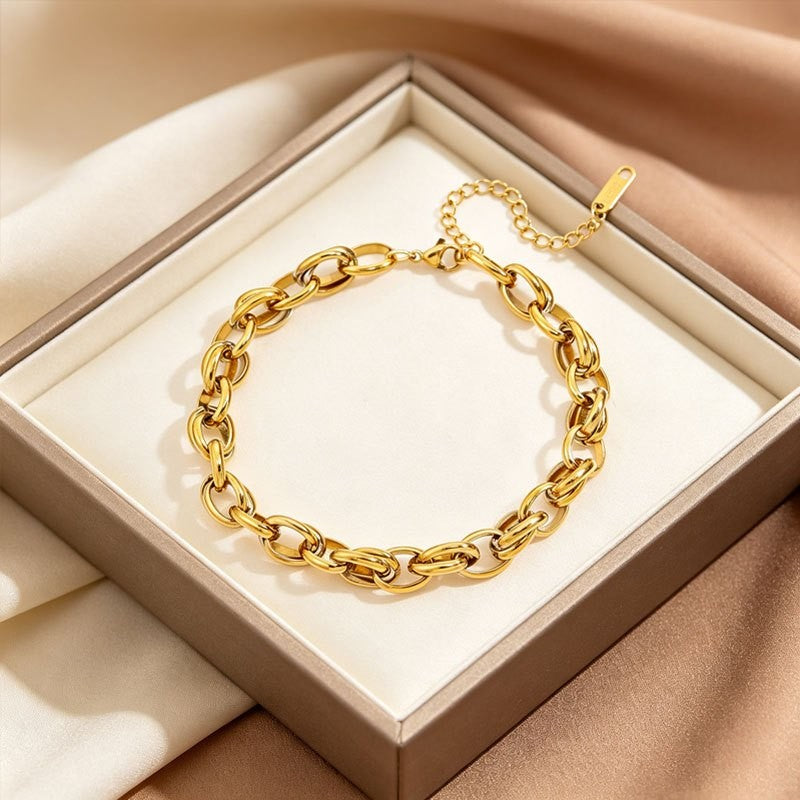 Interlocking Oval Link Anklet
