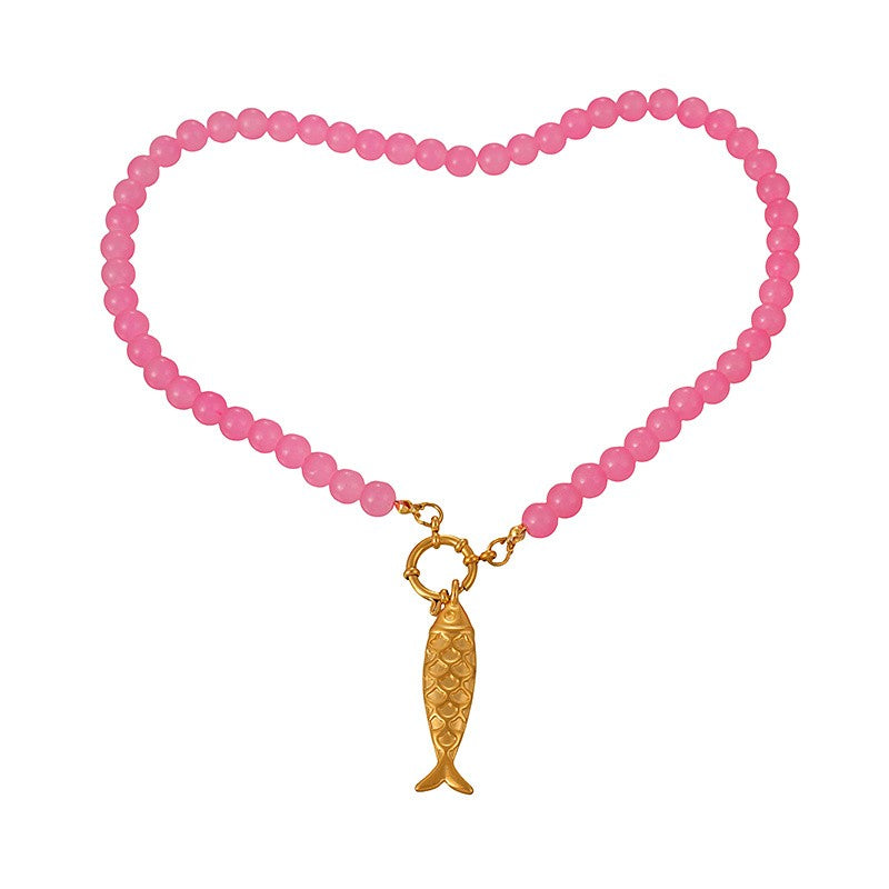 Fish Charm Bead Necklace