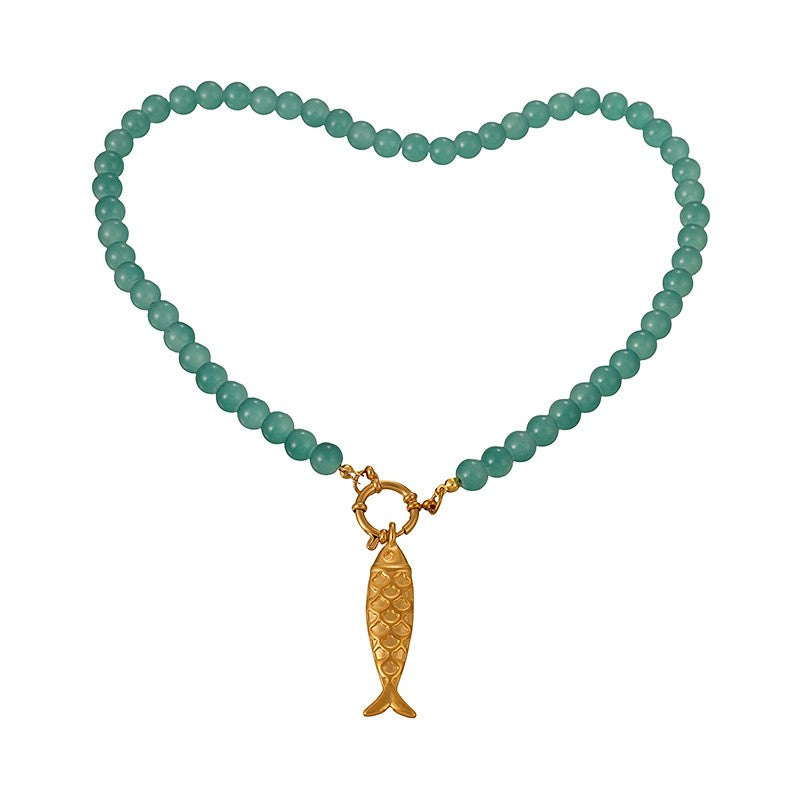 Fish Charm Bead Necklace