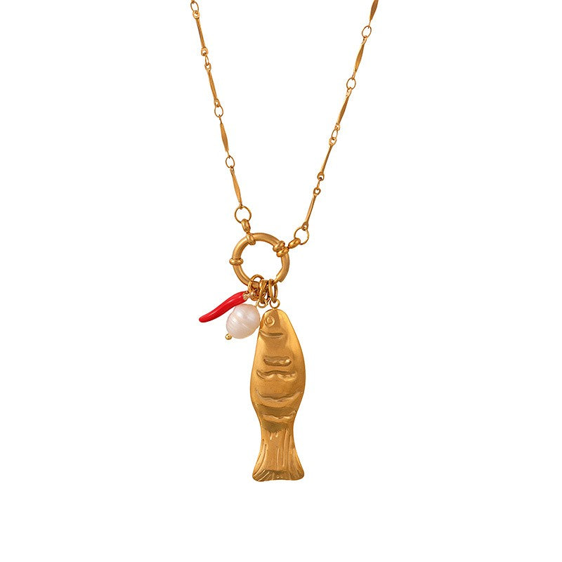 Fish Charm Bead Necklace