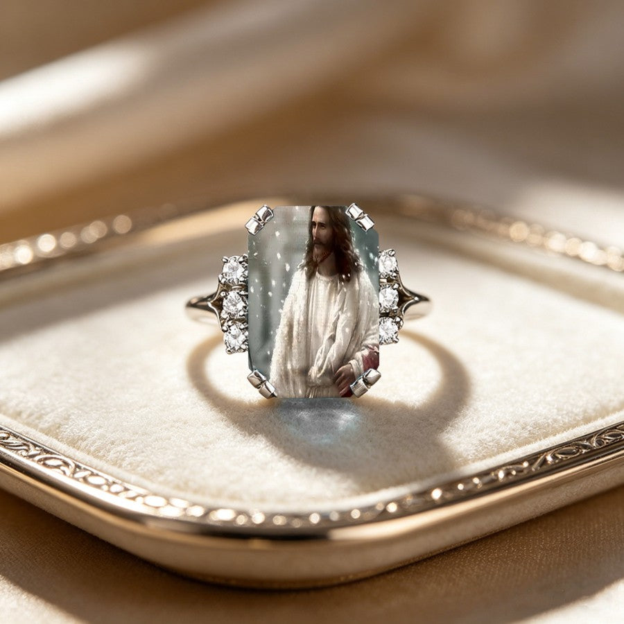 Jesus Portrait Rectangular Ring