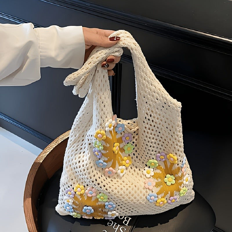 Floral Mesh Tote Bag