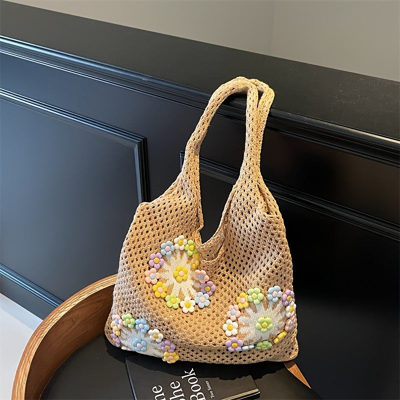 Floral Mesh Tote Bag