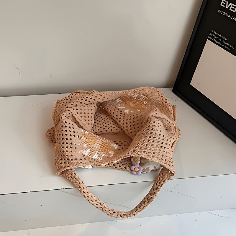 Floral Mesh Tote Bag