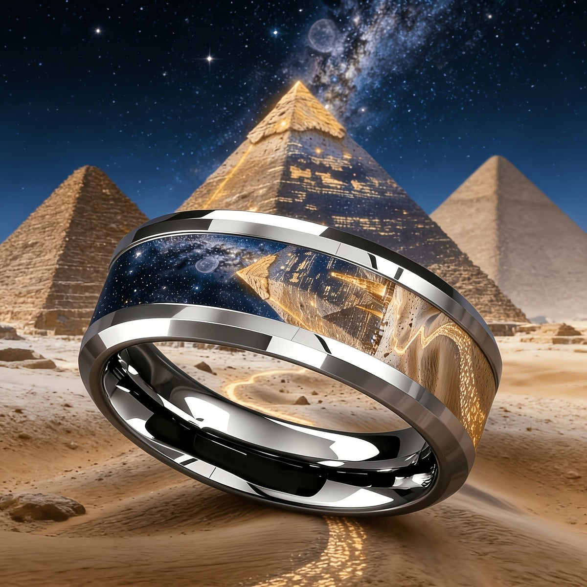 Pyramid & Galaxy Statement Ring