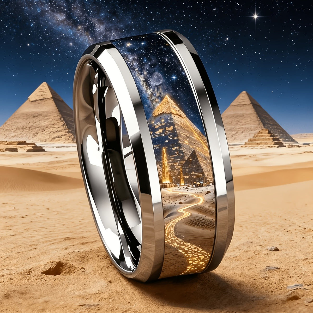 Pyramid & Galaxy Statement Ring