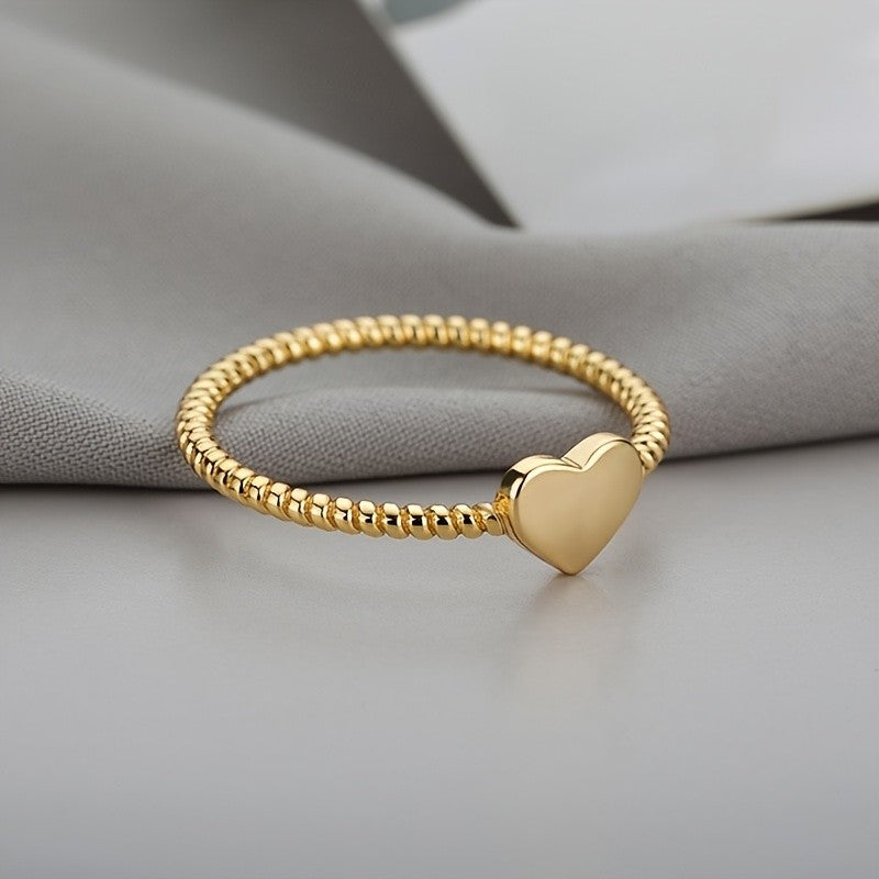 Heart Beaded Band Ring