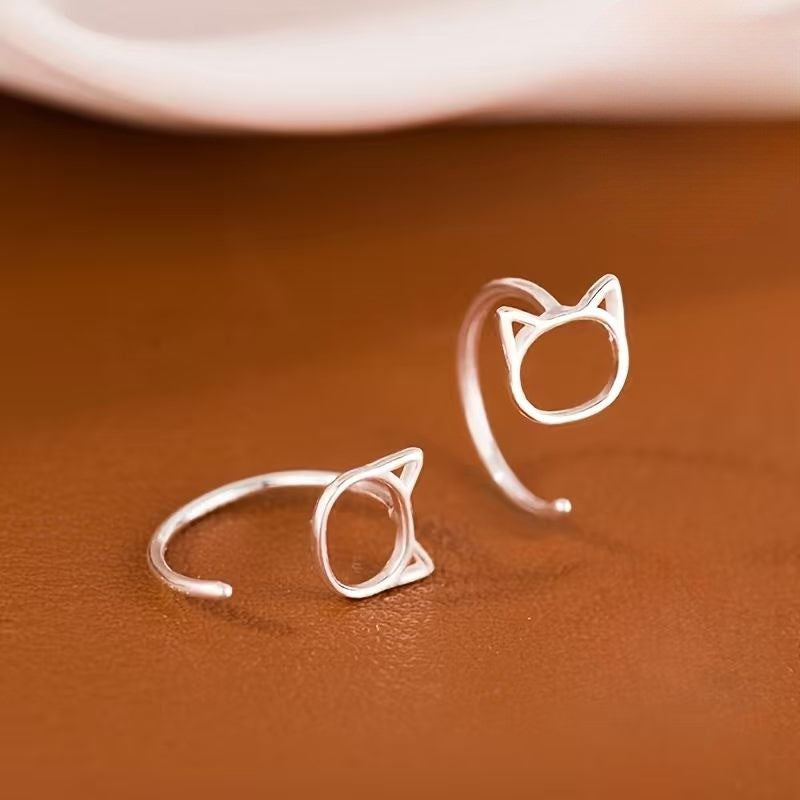 Cat Face Hook Earrings