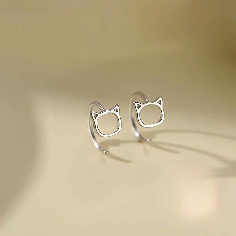 Cat Face Hook Earrings