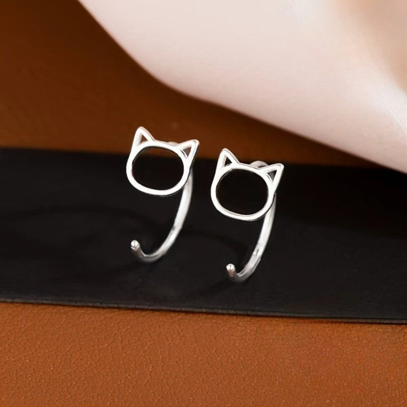 Cat Face Hook Earrings