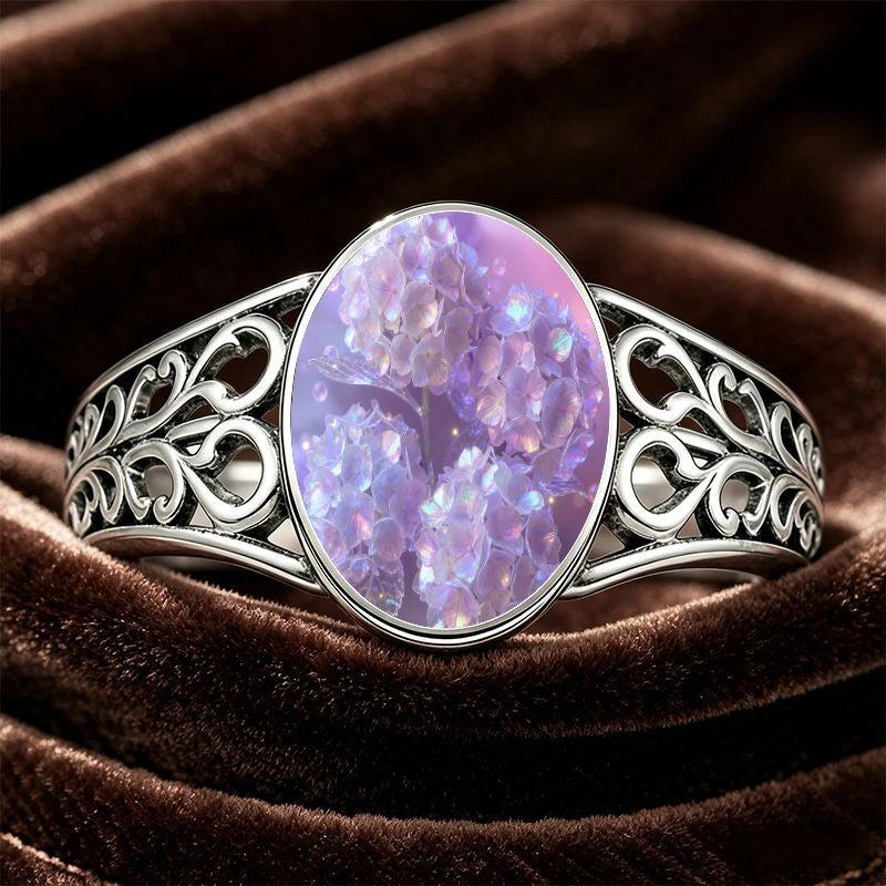 Purple Floral Filigree Ring