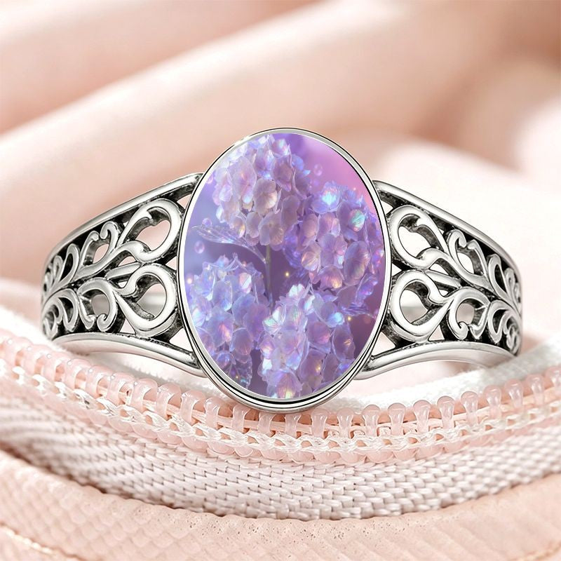 Purple Floral Filigree Ring