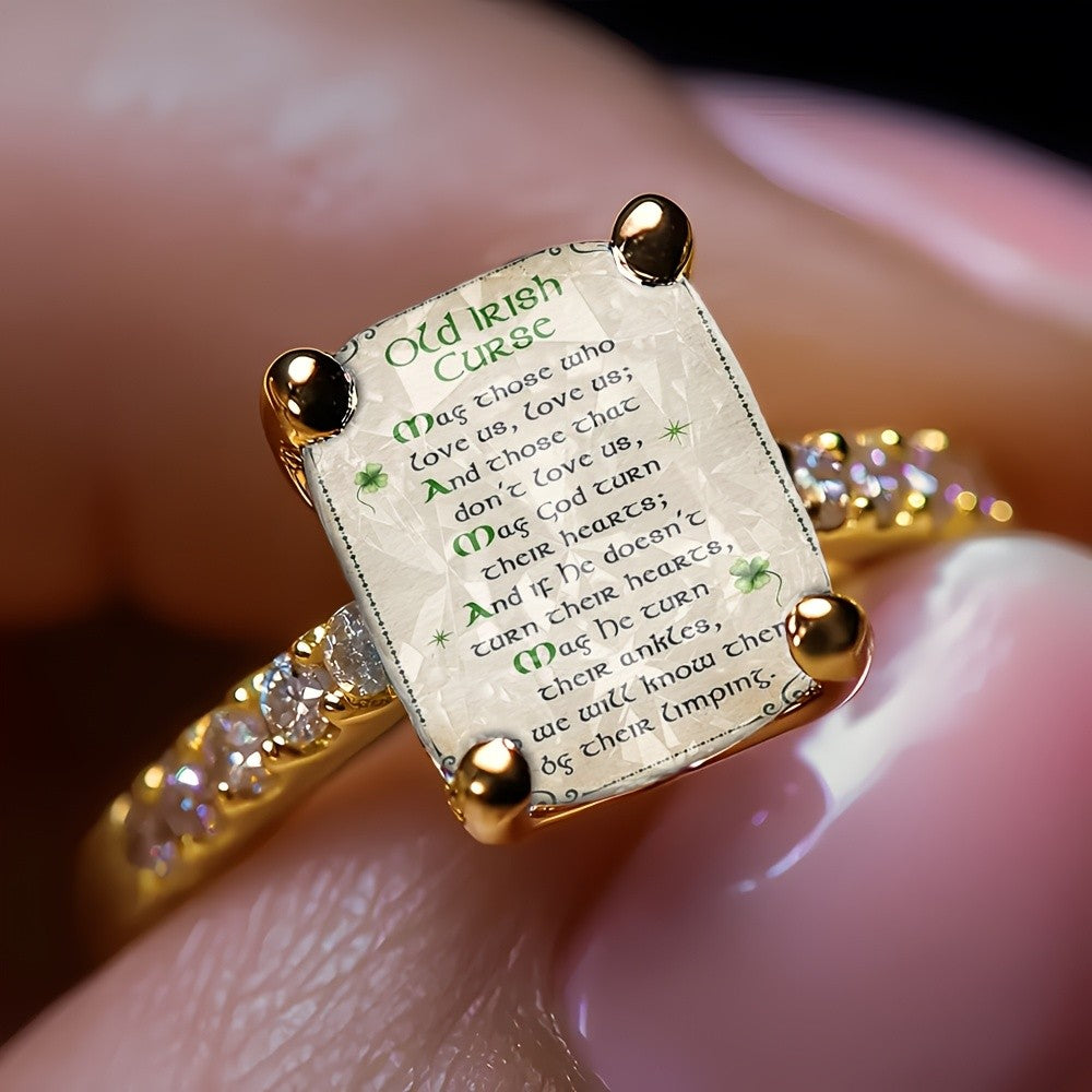 Irish Blessing Scroll Ring