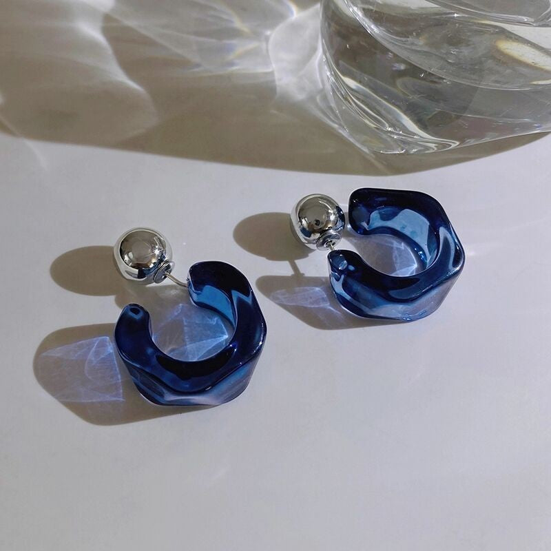 Irregular Resin Hoop Earrings