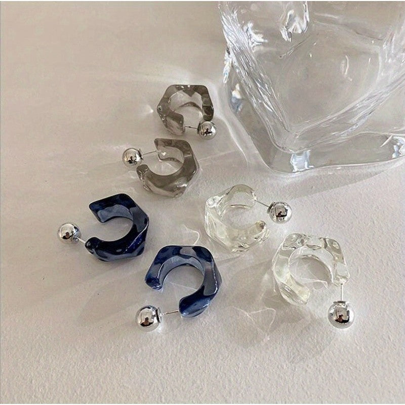 Irregular Resin Hoop Earrings