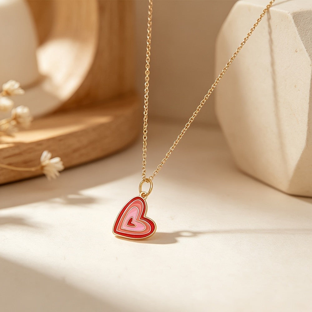 Pink Gradient Heart Necklace