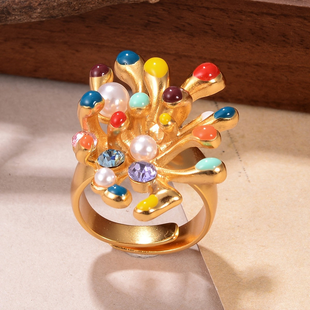 Colorful Firework Statement Ring