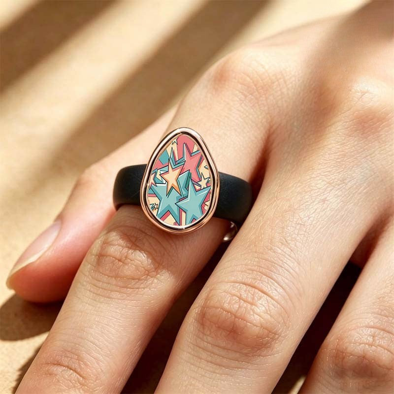 Colorful Star Teardrop Ring