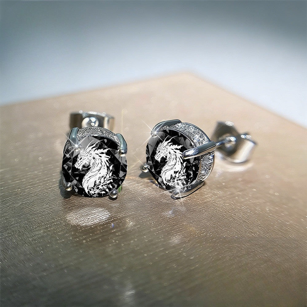 Dragon Crystal Stud Earrings