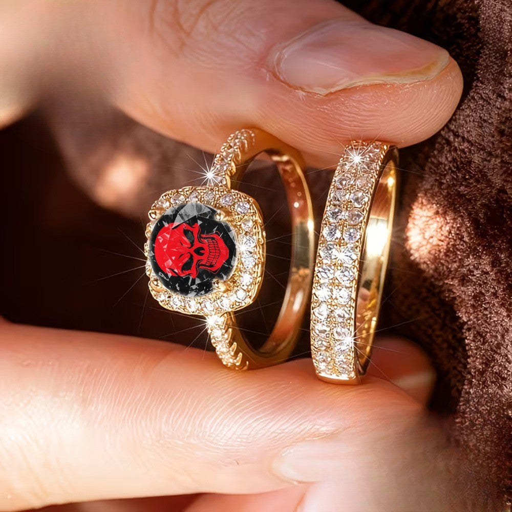 Red Skull Ring Set