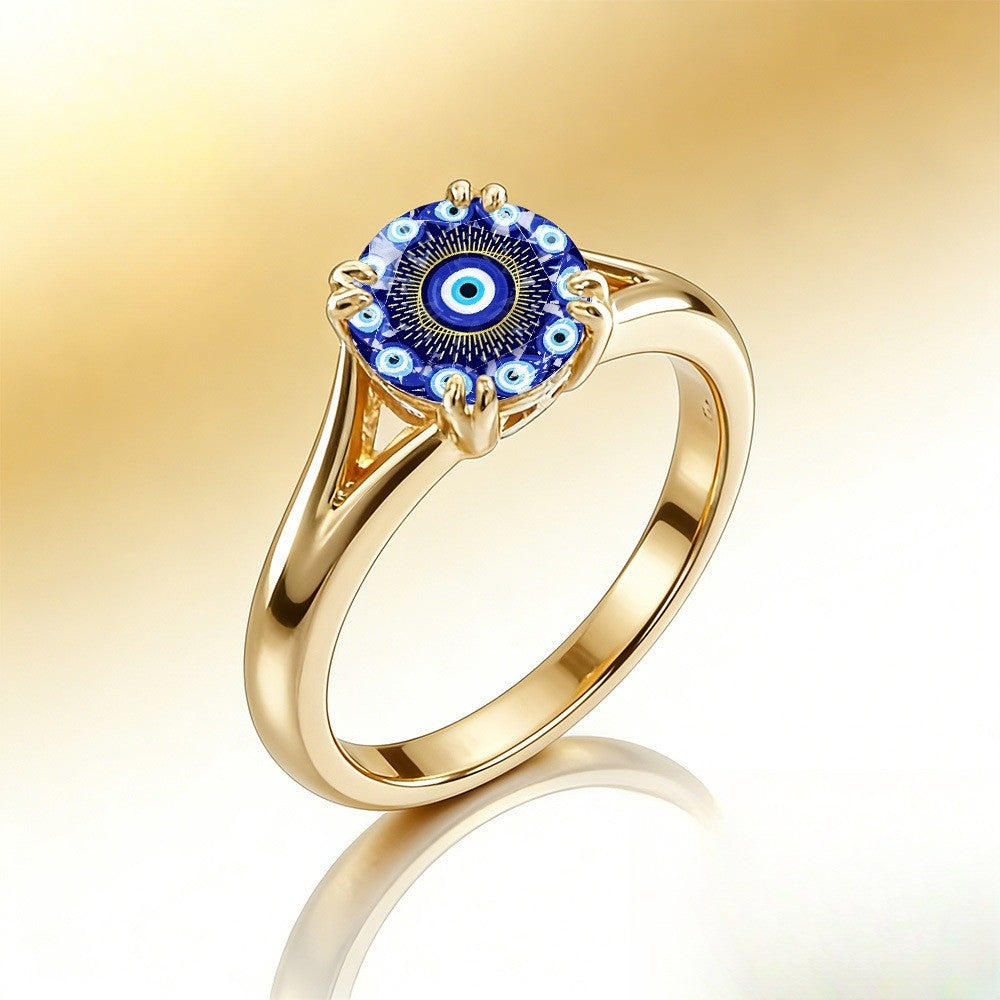 Blue Evil Eye Statement Ring