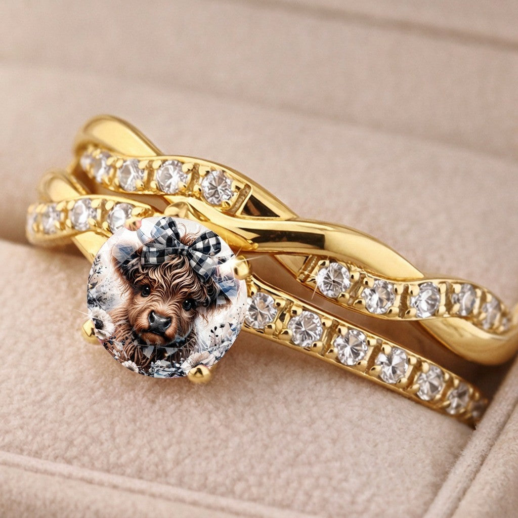 Bow Puppy Statement Ring