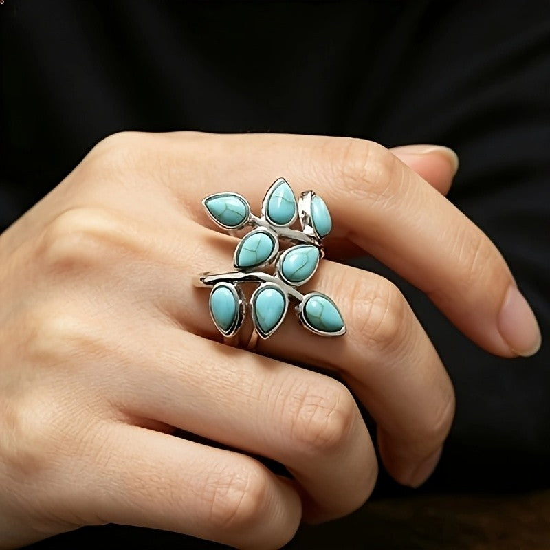 Turquoise Branch Statement Ring