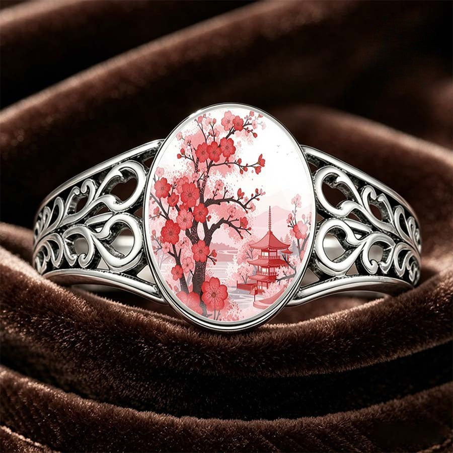 Cherry Blossom Pagoda Oval Ring