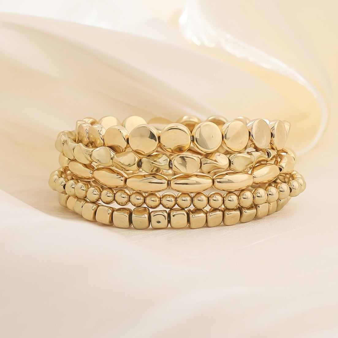 Mixed Geometric Bead Bracelet Set