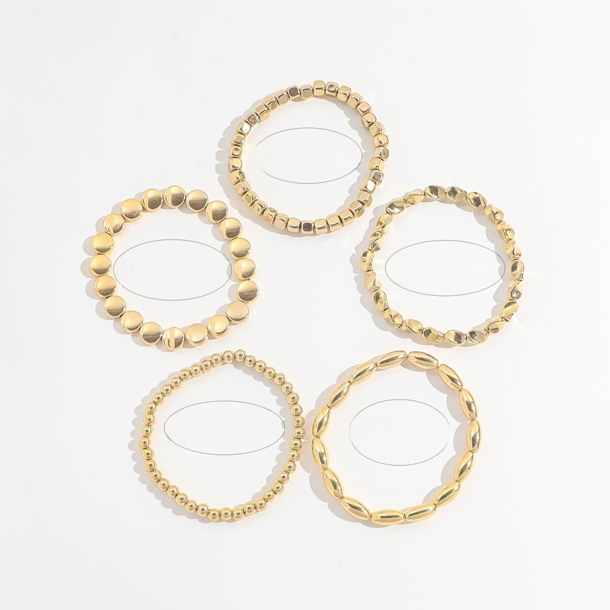 Mixed Geometric Bead Bracelet Set