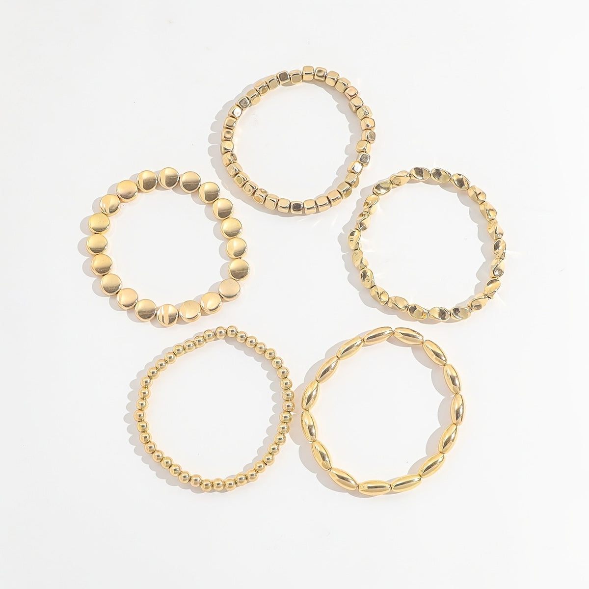 Mixed Geometric Bead Bracelet Set