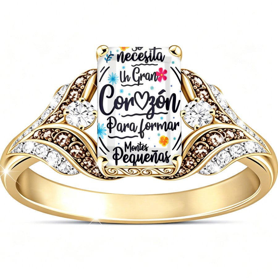 Inspirational Heart Scrollwork Ring