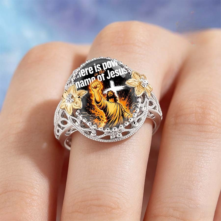 Floral Faith Dome Statement Ring