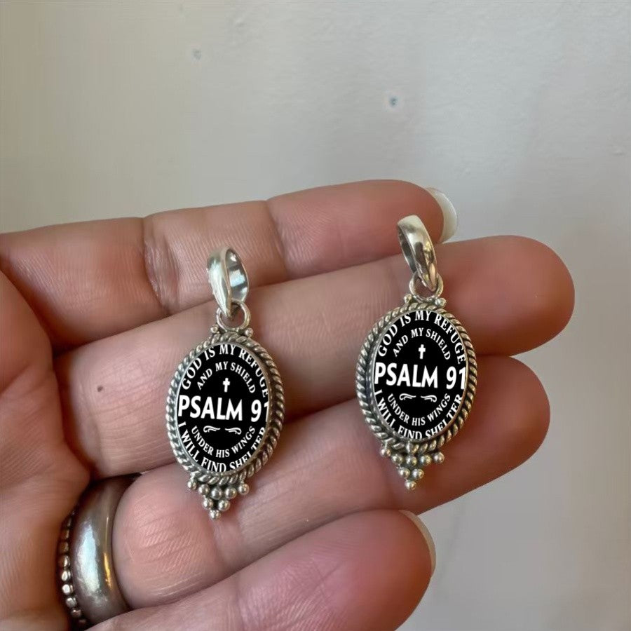 Psalm 91 Shield Oval Necklace
