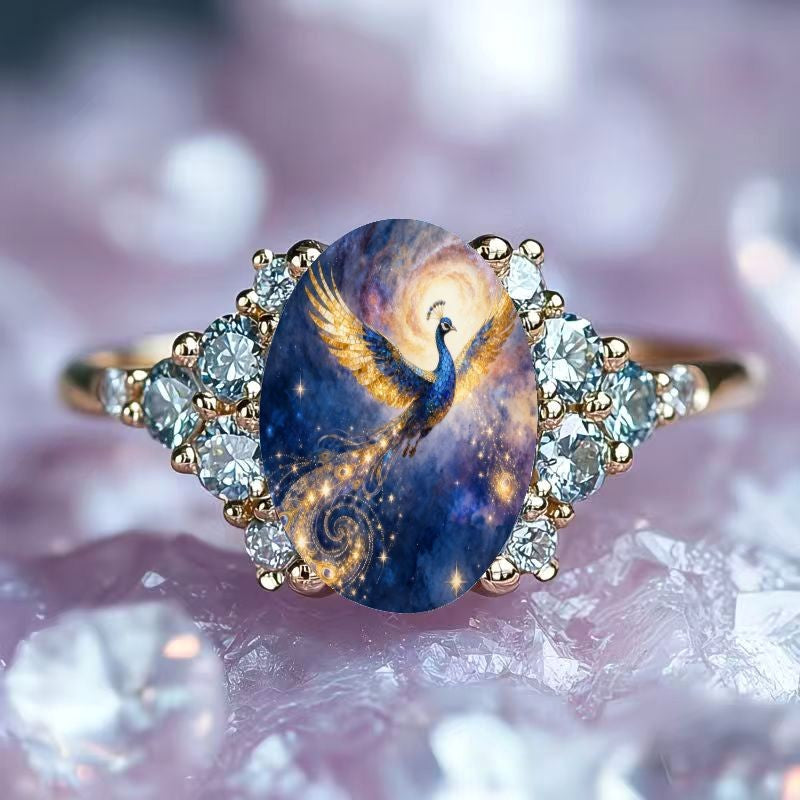 Celestial Phoenix Oval Ring