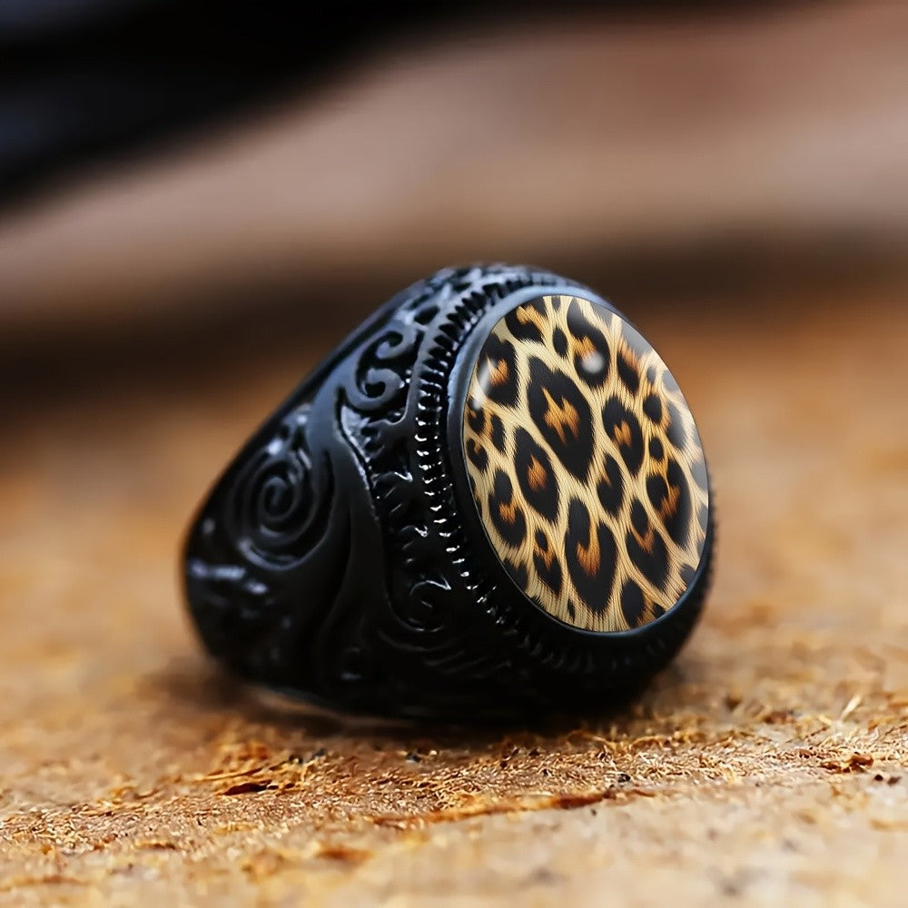 Leopard Print Scrollwork Ring