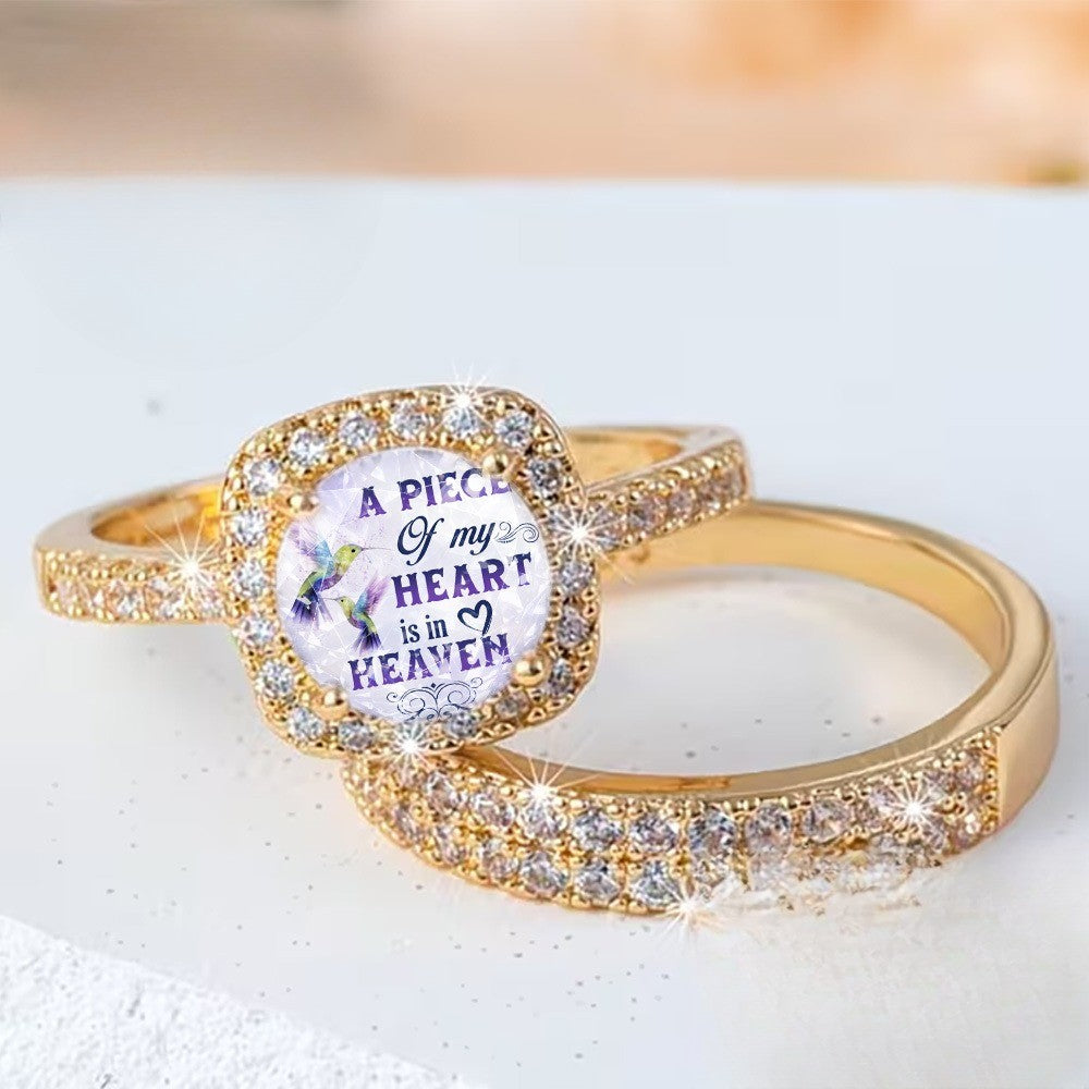 Heaven Heart Square Ring Set