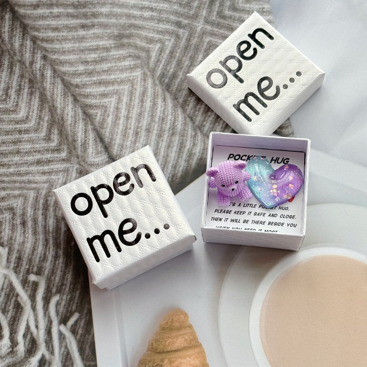 Purple Bear & Heart Pocket Hug Box