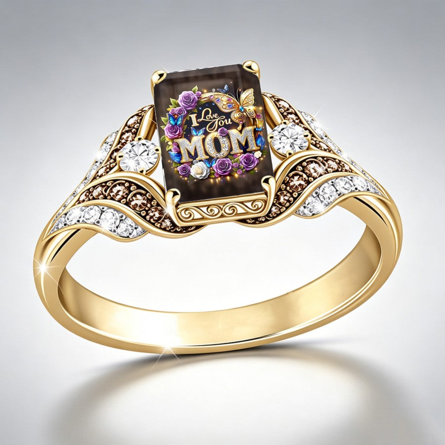 Floral Mom Square Ring