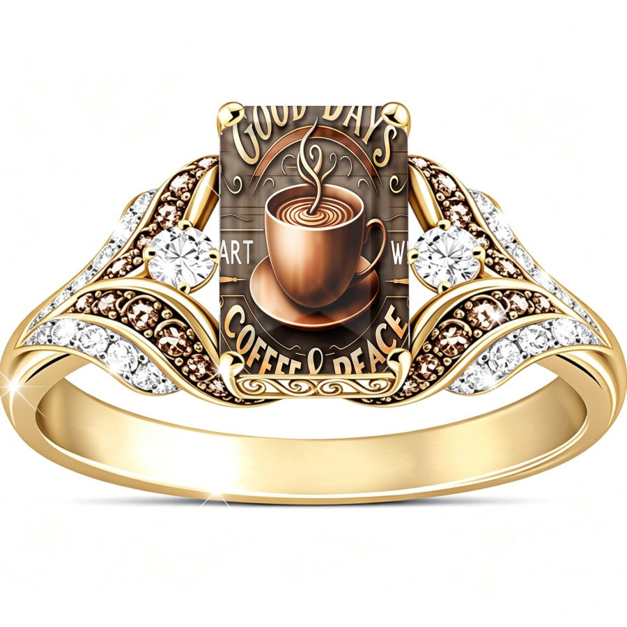 Coffee Cup Square Ring