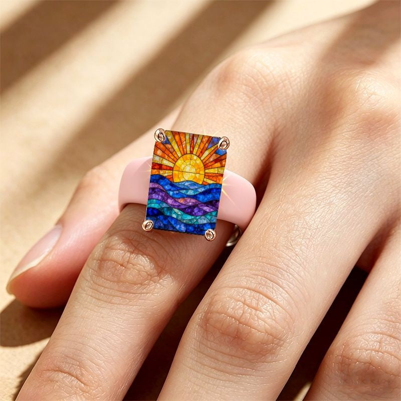 Sunset Waves Square Ring