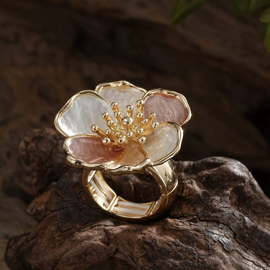 Pastel Blossom Statement Ring