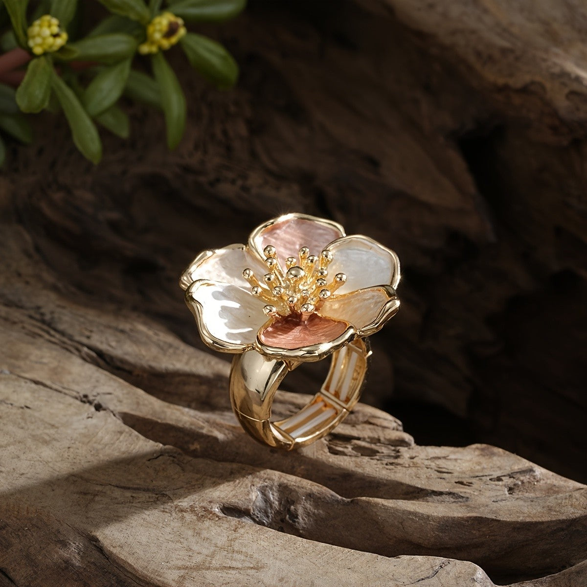 Pastel Blossom Statement Ring