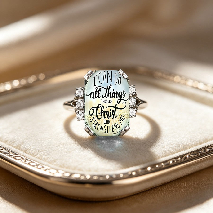 Philippians Oval Statement Ring