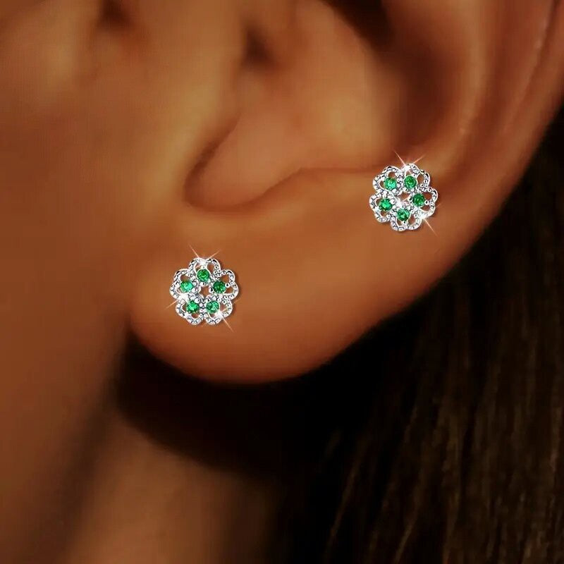 Crystal Flower Stud Earrings